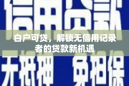图们白户可贷，解锁无信用记录者的贷款新机遇