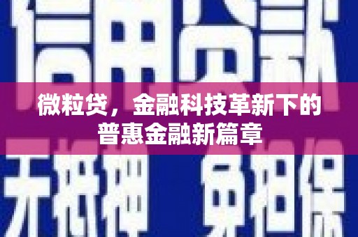 图们微粒贷，金融科技革新下的普惠金融新篇章