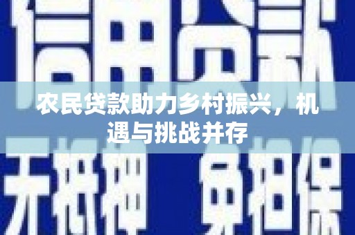 图们农民贷款助力乡村振兴，机遇与挑战并存