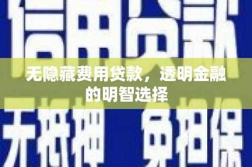 图们无隐藏费用贷款，透明金融的明智选择